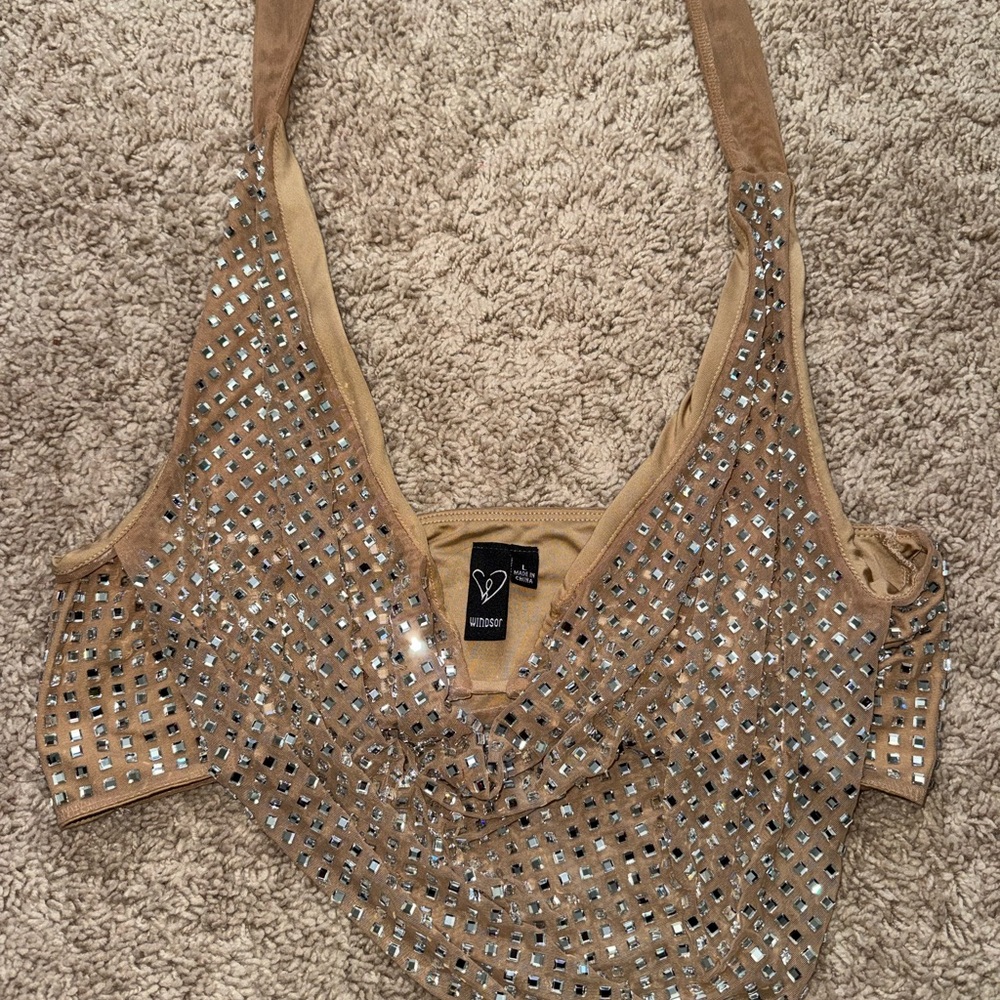 Windsor Sparkling Tan Crop Top